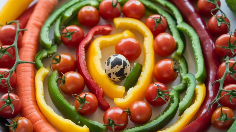 Assorted Vegetables with Quail Eggs 3 Assorted Vegetables With Quail Eggs and mix vegetable like potato, carrot, tomato, Amber menu