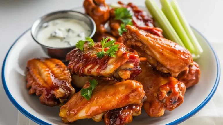 flavored chicken wings with sauce